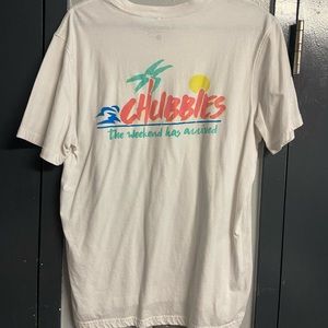 large vintage neon light chubbies pocket tee